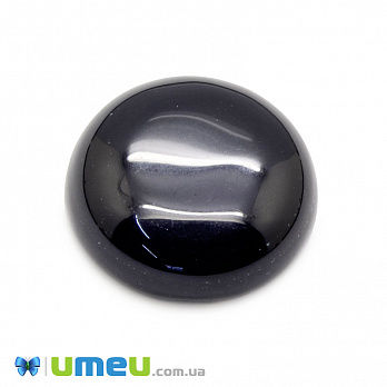 Кабошон нат. камінь Агат темно-синій, Круглий, 20,4 мм (KAB-049989)