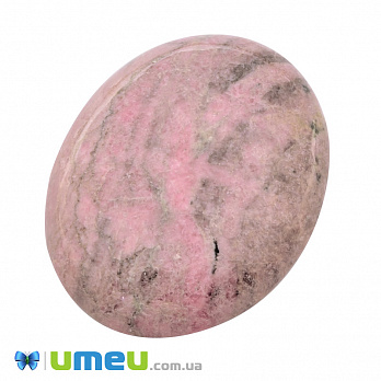 Кабошон нат. камінь Родоніт, Овал, 40,3 х30,1 мм (KAB-050551)