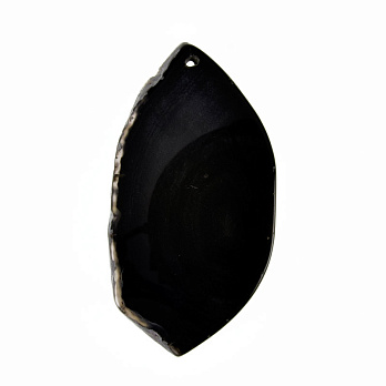 Зріз Агату, Чорний, 73х39 мм (POD-032510)