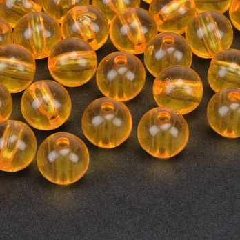 Намистини для сумок ОПТ, Акрилові, Круглі, 9,5 мм, Помаранчеві (BUS-059853)
