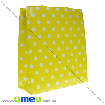 Сумка пластикова В горошок, 34х30х12 см, Жовта (UPK-035705)