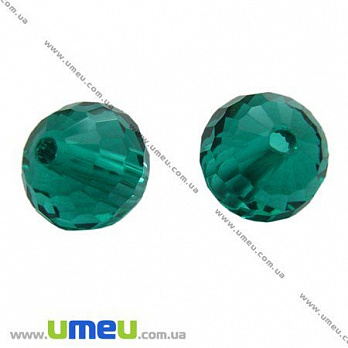 [Архів] Намистина під кришталь гранована кругла, 8 мм, Смарагдова (BUS-008751)