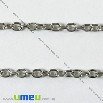Ланцюг, Світле срібло, 4х3 мм (ZEP-003536)