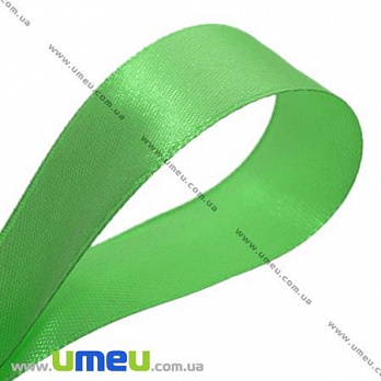 Атласная лента, 25 мм, Зеленая светлая, 1 м (LEN-017535)