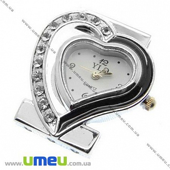 [Архів] Годинник для браслетів Серце, Срібло, 34х33 мм (CLC-007502)