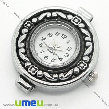 [Архив] Часы для браслетов круглые, Античное серебро, 31х26 мм, 1 шт (CLC-006118)