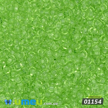 Бисер чешский №184/01154, Зеленый, Прозрачный, 10/0 (BIS-019595)