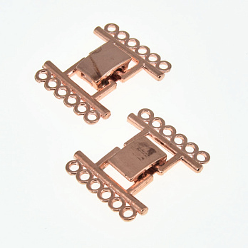 [Архів] Застібка на 6 ниток, 24х20 мм, 2 сорт, Рожеве золото (ZAM-056853)