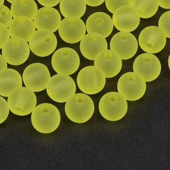 Бусины акриловые матовые, Круглые, 8 мм, Желтые (BUS-059755)