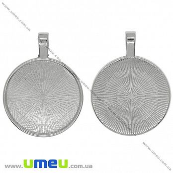 Основа кругла, 36х27 мм, 24,5 мм, Темне срібло (OSN-037146)
