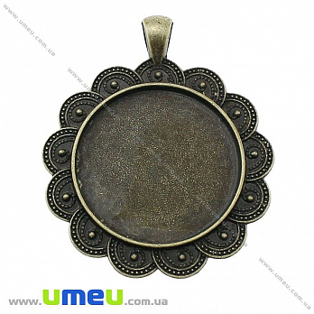 Основа кругла, 52х43 мм, 30 мм, Антична бронза (OSN-028228)