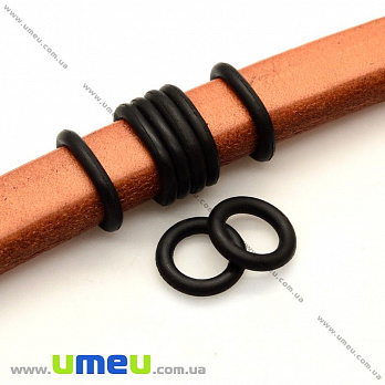 Резиновое колечко-стоппер для браслета Regaliz, 10 мм, Черное, 1 шт (BUS-009869)
