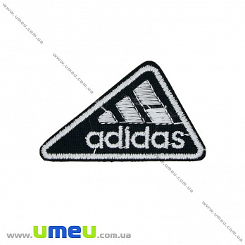 Термоаппликация Adidas, 5х3 см, Черно-белая, 1 шт (APL-031686)
