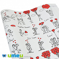 Пакувальний папір Love You, Білий, 62х90 см, 1 лист (UPK-043075)