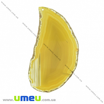 Срез Агата, Желтый, 104х56 мм, 1 шт (POD-022139)