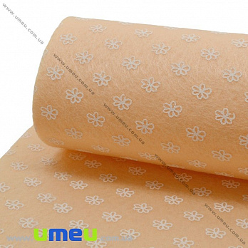 Фетр Квіточки 1 мм, 20х30 см, Персиковий (FLT-030383)