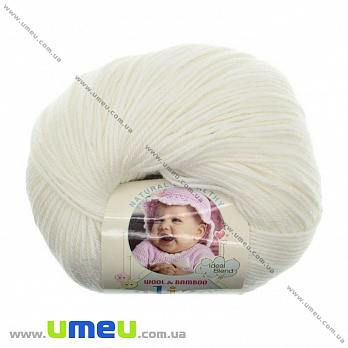 Пряжа Alize Baby Wool 50 г, 175 м, Белая 55, 1 моток (YAR-023236)
