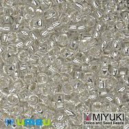 Бісер японський Miyuki круглий RR 11/0 №1, Сріблястий, 5 г (BIS-045601)