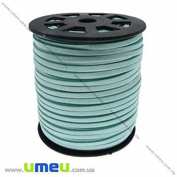 Замшевый шнур, 4 мм, Голубой светлый, 1 м (LEN-021760)