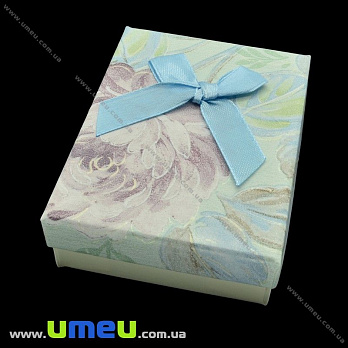 Подарочная коробочка Прямоугольная с узором, 9х7х3 см, Голубая, 1 шт (UPK-023173)