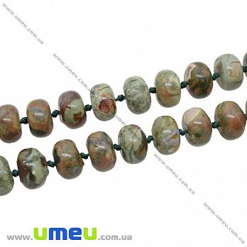 [Архів] Намистина натуральний камінь Яшма, 12х8 мм, Бочонок (BUS-035347)