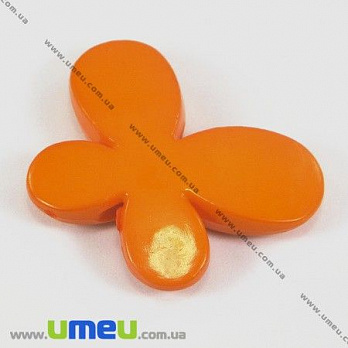 [Архів] Намистина пластикова Метелик, 29х21 мм, Яскраво-помаранчева (BUS-002930)