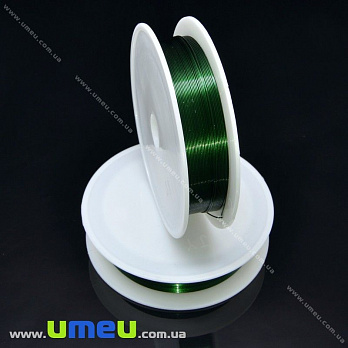 Проволока металлическая, 0,3 мм, Зеленая темная, 1 катушка (20 м) (LES-020018)