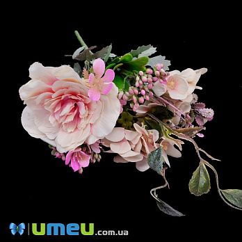 Букет півонії з гортензією, 27 см, Персиковий (DIF-045849)