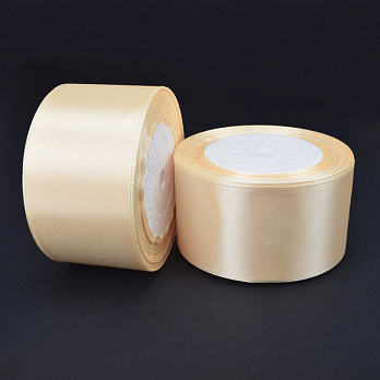 Атласна стрічка, 50 мм, Кремова (LEN-061056)