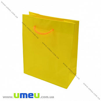 Подарунковий пакет, 14х11,5х6 см, Жовтий (UPK-019048)