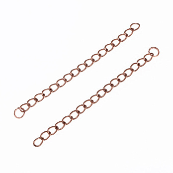 Ланцюг-подовжувач з нерж. сталі з кільцем, 4,5-5 см, Рожеве золото, 4х3 мм (ZEP-055300)