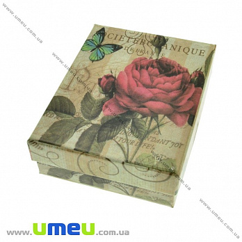 Подарочная коробочка Прямоугольная с рисунком, 9х7х3 см, Бежевая, 1 шт (UPK-023158)