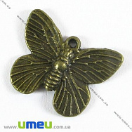 Підвіска металева Метелик, Антична бронза, 18х15 мм, 1 шт (POD-003352)