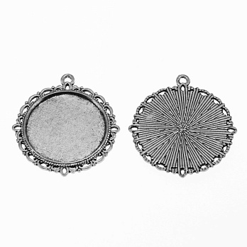 Основа кругла, 37х34 мм, 25 мм, Античне срібло (OSN-056076)