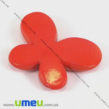 [Архів] Намистина пластикова Метелик, 29х21 мм, Червона (BUS-002932)