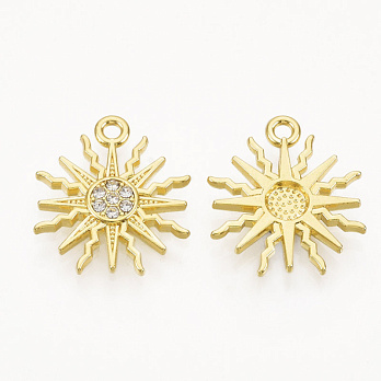 Підвіска метал. Сонце зі стразами, 19х17 мм, Золото (POD-054672)