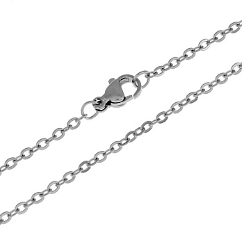 Основа на шею из нерж. ст., Темное серебро, 2,2 мм, 55 см (STL-005037)