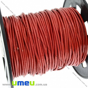 Шкіряний шнур (2 сорт), 2 мм, Червоний (LEN-028797)