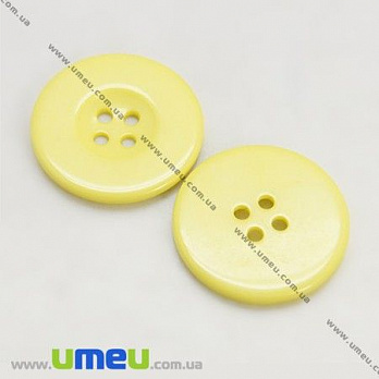 Пуговица пластиковая Круглая, 13 мм, Желтая, 1 шт (PUG-008947)