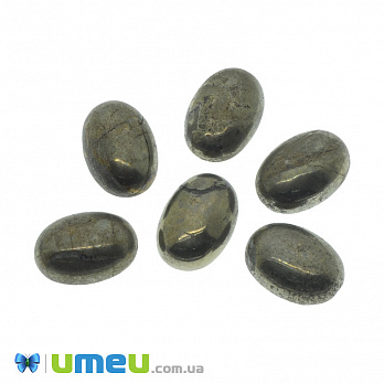 Кабошон нат. камень Пирит, Овал, 14х10 мм, 1 шт (KAB-039229)