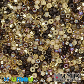 Бисер японский Miyuki круглый RR 11/0 №MIX04, Микс коричневый, 5 г (BIS-038825)