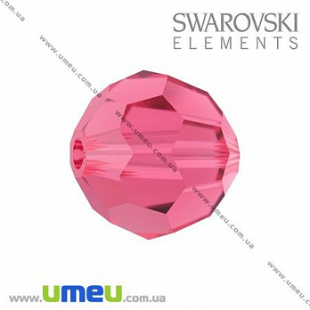 Бусина Swarovski 5000 Indian Pink, 8 мм, Граненая круглая, 1 шт (BUS-005324)