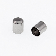 Ковпачок-кінцевик з нержавіючої сталі, 6х5 мм, Темне срібло, 1 шт (STL-055528)