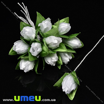 Тюльпан тканевый, 10 мм, Белый, 1 шт (DIF-033294)