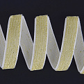 Лента бархатная с люрексом, 10 мм, Белая с золотом (LEN-061117)