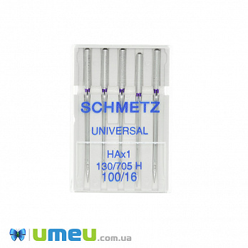 Иглы SCHMETZ UNIVERSAL №100/16 для бытовых швейных машин, 5 шт, 1 набор (SEW-043707)