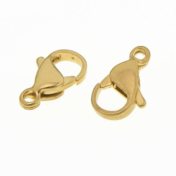 Замки-карабины из нерж. стали, 11х7 мм, Покрытие 24 kt (STL-018521)