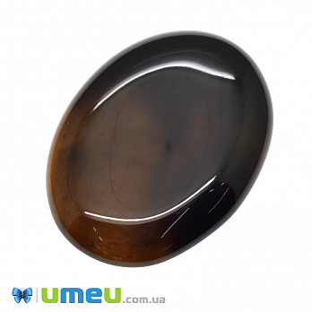 Кабошон нат. камінь Агат коричневий, Овал, 39,4 х29,2 мм (KAB-050611)