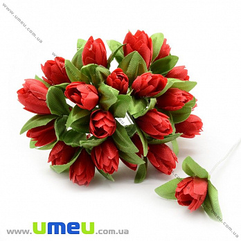 Тюльпан тканевый, 10 мм, Красный, 1 шт (DIF-020648)