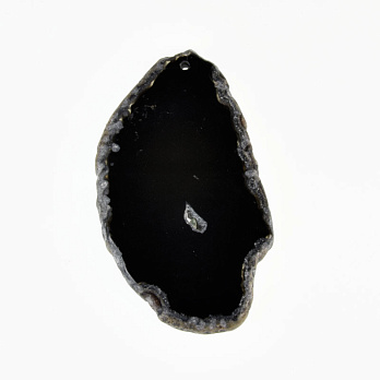 Зріз Агату, Чорний, 70х41 мм (POD-032508)